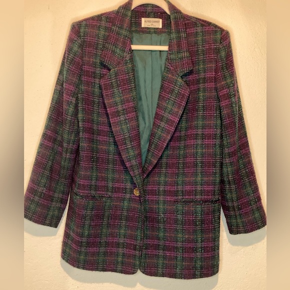 Alfred Dunner Wool Green and Purple Wool Suit Jacket - Picture 1 of 4
